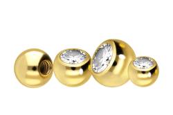 18 Karat Gold Schraubkugel DIAMANT von Piercingline