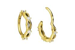 18 Karat Gold Segmentring Clicker DOPPELT GEDREHT + KRISTALLE von Piercingline