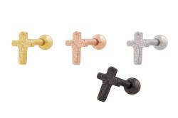 Chirurgenstahl Ohrpiercing KREUZ + DIAMANTOPTIK ++SALE++ von Piercingline