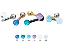 Chirurgenstahl Ohrpiercing SYNTHETISCHER OPAL von Piercingline