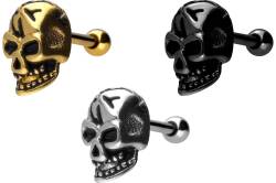 Chirurgenstahl Ohrpiercing TOTENKOPF ++SALE++ von Piercingline