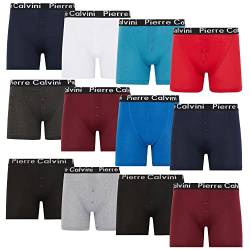 Pierre Calvini (6/12-Pack) Herren Boxershorts mit elastischem Bund | Herren Button-Fly Boxershorts im Stretch-Fit-Design | Herren-Boxershorts Multipack von Pierre Calvini