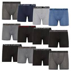 Pierre Calvini Herren Boxershorts mit elastischem Bund, Mehrfarbig (12er Pack), M von Pierre Calvini