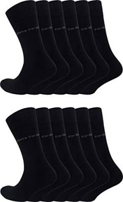 Pierre Cardin 6-9-12 oder 18 Paar Sonderangebot Herren Business-Socken Baumwoll-Socken Anzug-Socken Schwarz (12, 43-46) von Pierre Cardin