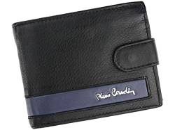 Pierre Cardin Elegante Herren-Geldbörse 11,5x9,5x2,2 cm aus 100% Naturleder für bis zu 11 Karten 2 Scheinfächer 2 Münzfächer mit Reißverschluss Schwarz und Blau von Pierre Cardin