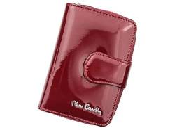 Pierre Cardin Geldtasche für Damen, Frauengeldbörse LINE Portemonnaie, Elegant, Praktisch, Robust, aus lackiertem Leder, Mittelgroß, 9,5 x 13 x 3,3 cm, rot von Pierre Cardin