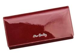 Pierre Cardin Glänzende große Brieftasche für Frauen aus 100% Naturleder Lackiert 18,5 x 10 x 3 cm für 8 Karten 3 Scheinfächer 1 Münzfach Farbe Rot von Pierre Cardin