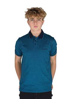 Pierre Cardin Herren 100% Baumwolle Konstruiert Dünnes Gestreiftes Polo mit Unterschrift Stickerei (2XL, Navy/Teal) von Pierre Cardin