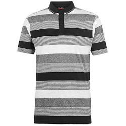 Pierre Cardin Herren 100% Baumwolle Konstruiert Dünnes gestreiftes Polo mit Unterschrift Stickerei (X-Large, Black/Charcoal/Grey) von Pierre Cardin