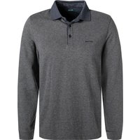 Pierre Cardin Herren Polo-Shirt grau Baumwoll-Jersey gemustert von Pierre Cardin