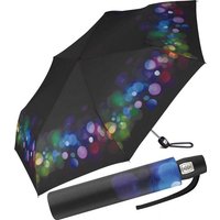 Pierre Cardin Langregenschirm schlanker Damen-Taschenschirm mit Auf-Zu-Automatik, mit modernem bunten Muster auf schwarzem Grund von Pierre Cardin
