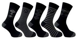 Pierre Cardin Mens 5 Pack Socks - Black/Grey Argyle von Pierre Cardin