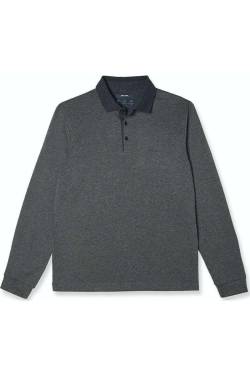 Pierre Cardin Modern Fit Longsleeve Poloshirt blau, Gemustert von Pierre Cardin