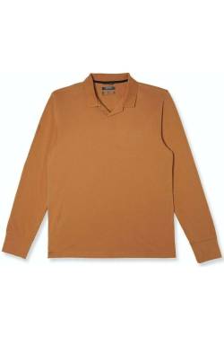 Pierre Cardin Modern Fit Longsleeve Poloshirt braun, Einfarbig von Pierre Cardin