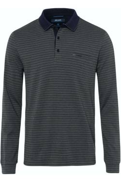 Pierre Cardin Modern Fit Longsleeve Poloshirt grün, Gestreift von Pierre Cardin