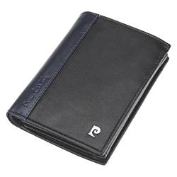 Pierre Cardin TILAK30 326 Herren Geldbörse aus echtem Leder 11 Kartenfächer 2 Münzfächer Geldscheinfach 10,5 x 12,7 x 2,8 cm RFID vertikal schwarz und Marineblau von Pierre Cardin