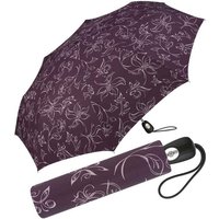 Pierre Cardin Taschenregenschirm schöner Damen-Regenschirm mit Auf-Zu-Automatik, mit wunderschönen Blumenskizzen von Pierre Cardin