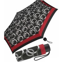 Pierre Cardin Taschenregenschirm winziger Damen-Taschenschirm mit Handöffner, mit interessantem geometrischen Ring-Muster von Pierre Cardin