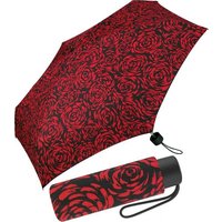 Pierre Cardin Taschenregenschirm winziger Damen-Taschenschirm mit Handöffner, mit wunderschöner Rosenblütenmalerei von Pierre Cardin