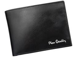 Pierre Cardin YS520.1 8805 RFID Herren Geldbörse Echtleder mit Geldscheinfach Kartenfächer Münzfach RFID-Schutz 12,5 x 9,5 x 2 cm Schwarz Querformat von Pierre Cardin