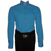 Pierre Martin Businesshemd Designer Herren Hemd doppel Kragen Slim Fit 2-fach Kragen, Bügelleicht, Pflegeleicht, Alle Jahreszeiten von Pierre Martin