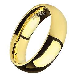 Piersando Band Ring Edelstahl Bandring Ehering Partnerring Trauring Verlobungsring Damen Herren Freundschaftring Gold Größe 60 (19.1) Breit 4mm von Piersando