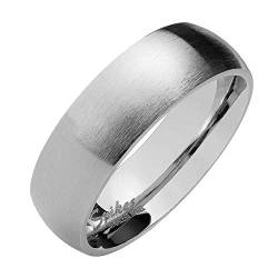 Piersando Band Ring Edelstahl Matt Gebürstet Bandring Ehering Partnerring Trauring Verlobungsring Damen Herren Silber Größe 55 (17.5) Breit 6mm von Piersando