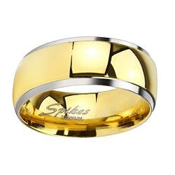 Piersando Band Ring Titan poliert mit Silber Rand Bandring Ehering Partnerring Damen Herren Größe 65 (20.7) 8mm Breit von Piersando
