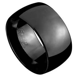 Piersando Herren Ring Extra Breit Edelstahl Spiegel poliert Daumenring Männer Biker Rocker Massiv Herrenring Schwarz Größe 73 (23.2) von Piersando