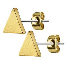 Piersando Ohrringe Edelstahl Ohrstecker Dreieck matt gebürstet minimalistisch Geometrische Formen Schlicht Modern Gold von Piersando