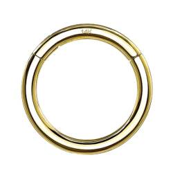 Piersando Piercing Ring Septum Nasenpiercing Nasenring Ohrpiercing Ohr Nase 585 Gold 14 Karat Universal Nasen Clicker Gelbgold - 1,6mm x 8mm von Piersando