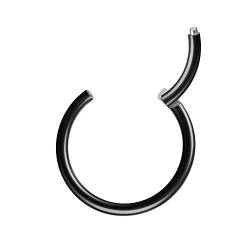 Piersando Universal Piercing Segmentring Septum für Tragus Helix Ohr Nase Lippe Brust Intim Scharnier Clicker Ring Chirurgenstahl Schwarz 2,4mm x 12mm von Piersando