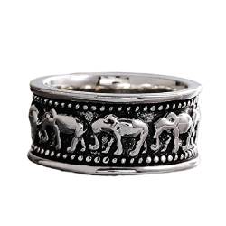Elefant-Ring für Männer, nordischer Wikinger-Elefant-Ring, Silber Elefanten Familienring, Vintage Elefant Totem Amulett Ring, Hip Hop Biker Ring, Punk Tier Elefant Schmuck (19.8) von PikaLF