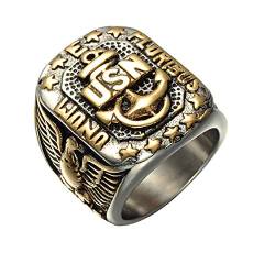 Marinering der Vereinigten Staaten für Männer, US Marine Veteran Eagle Ring, USN Anchor Sailor Ring,Ring der US-Militärarmee, militärische Sammlerstücke, Militärgeschenk für Veterans Men Boys (19.8) von PikaLF