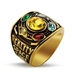 PikaLF Thanos Ring für Männer, Thanos Infinity Gauntlet Ring, Infinity Stone Ring, Infinity War Soul Power Steinkristallring, Modeschmuck Geschenk für Männer Jungen (20.6) von PikaLF