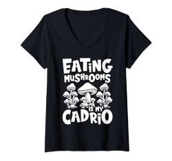 Damen Lustig Pilze Pilzsucher Pilzjäger - Pilzesammeln Pilzsammler T-Shirt mit V-Ausschnitt von Pilzsammler Geschenke & Ideen