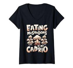 Damen Pilzsammler Pilzjäger - Pilzfreund Pilzsucher Pilze T-Shirt mit V-Ausschnitt von Pilzsammler Geschenke & Ideen