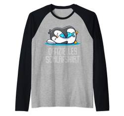 Offizielles Schlafshirt Pyjama Pinguin Penguin Fun Geschenk Raglan von Pinguin Fun Geschenkidee Langschläfer Morgenmuffel