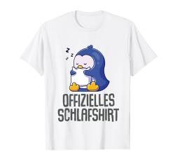 Offizielles Schlafshirt Pyjama Pinguin Penguin Fun Geschenk T-Shirt von Pinguin Fun Geschenkidee Langschläfer Morgenmuffel