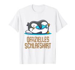 Offizielles Schlafshirt Pyjama Pinguin Penguin Fun Geschenk T-Shirt von Pinguin Fun Geschenkidee Langschläfer Morgenmuffel