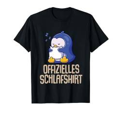 Offizielles Schlafshirt Pyjama Pinguin Penguin Fun Geschenk T-Shirt von Pinguin Fun Geschenkidee Langschläfer Morgenmuffel