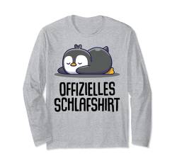 Offizielles Schlafshirt Pyjama Nachthemd Pinguin Geschenk Langarmshirt von Pinguin Schlaf Geschenkidee Langschläfer Faulenzer