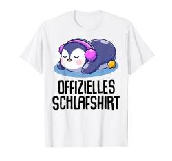 Offizielles Schlafshirt Pyjama Nachthemd Pinguin Geschenk T-Shirt von Pinguin Schlaf Geschenkidee Langschläfer Faulenzer