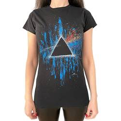 Pink Floyd - Dark Side of The Moon T-Shirt für Damen (S) (Schwarz/Blau) von Pink Floyd