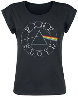 Pink Floyd Logo Circle Frauen T-Shirt schwarz 4XL 100% Baumwolle Band-Merch, Bands von Pink Floyd