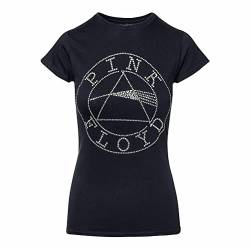 Pink Floyd Offizielle Damen Circle Logo Diamante Schwarzes Fitted T-Shirt Größen S-XXL von Pink Floyd