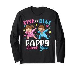 Rosa oder Blau Pappy Loves You Baby Geschlecht Enthüllung Party Herren Langarmshirt von Pink Or Blue Baby Gender Reveal Matching Family