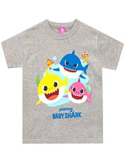 Pinkfong Jungen T-Shirt Baby Shark Grau 104 von Pinkfong