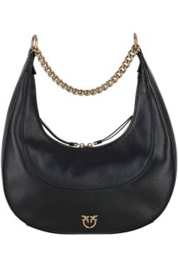 Pinko Damen BRIOCHE HOBO Classic Vitello M, Z99Q_Nero-Antique Gold von Pinko