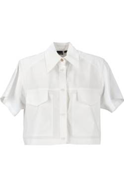 Pinko Damen Castallia Popeline-Hemd aus Baumwolle Bluse, Z04_weiß Brill, Small von Pinko
